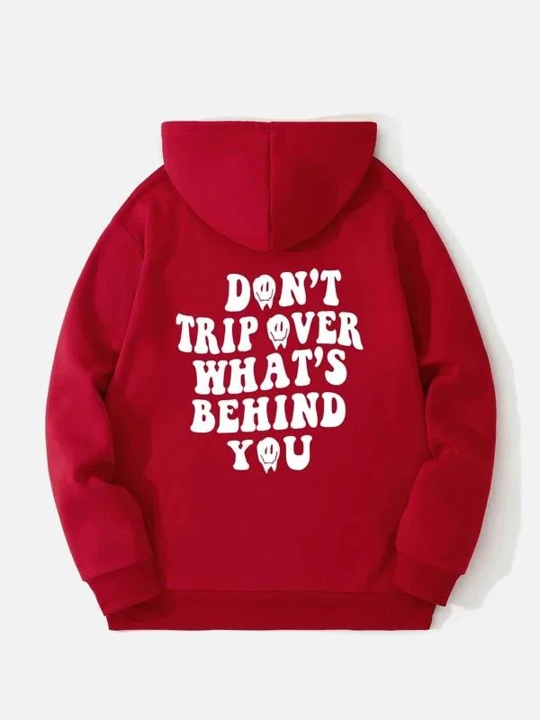 Custom Fashion 100% Polyester Street Wear Blend Red Pure Color Plain Pocket Pullover Hoodies with String