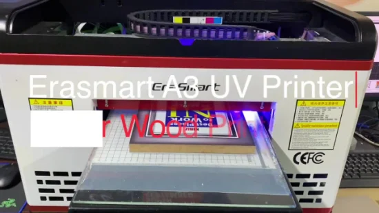 Erasmart A3 Small Desktop Визитная карточка Пластиковый пакет Акриловая бутылка Чехол для телефона Печать, Маленький струйный принтер с логотипом, Планшетный УФ-принтер